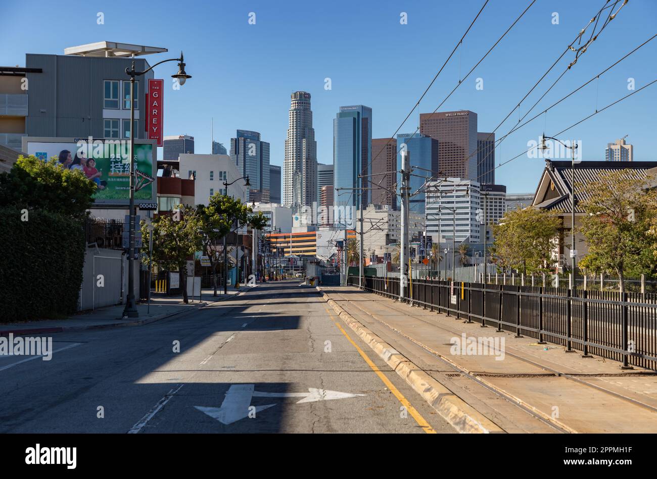 Centro di Los Angeles da Little Tokyo Foto Stock
