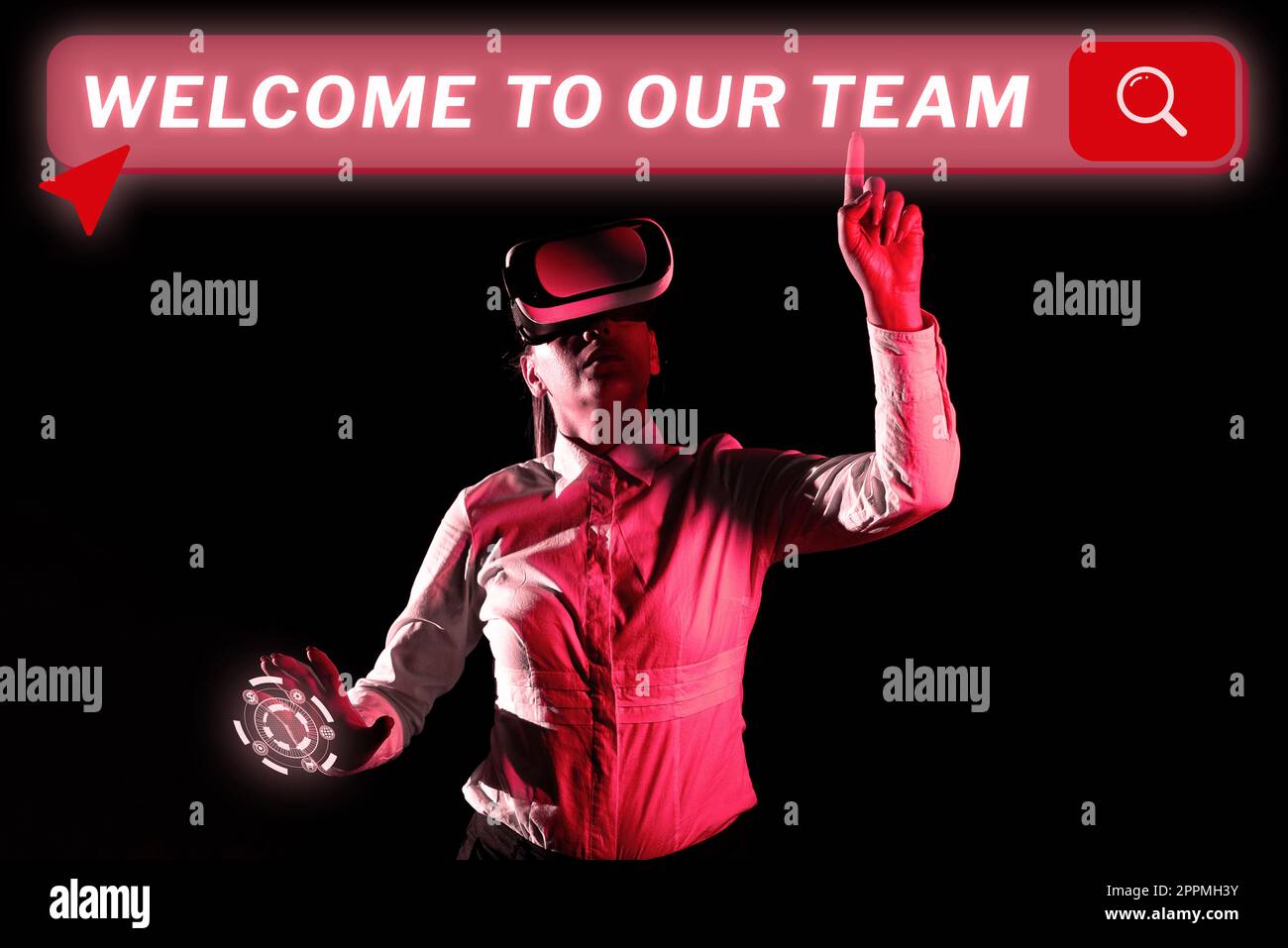 Didascalia concettuale Benvenuti nel nostro team. Parola scritta sull'introduzione di un'altra persona ai tuoi compagni di squadra Foto Stock