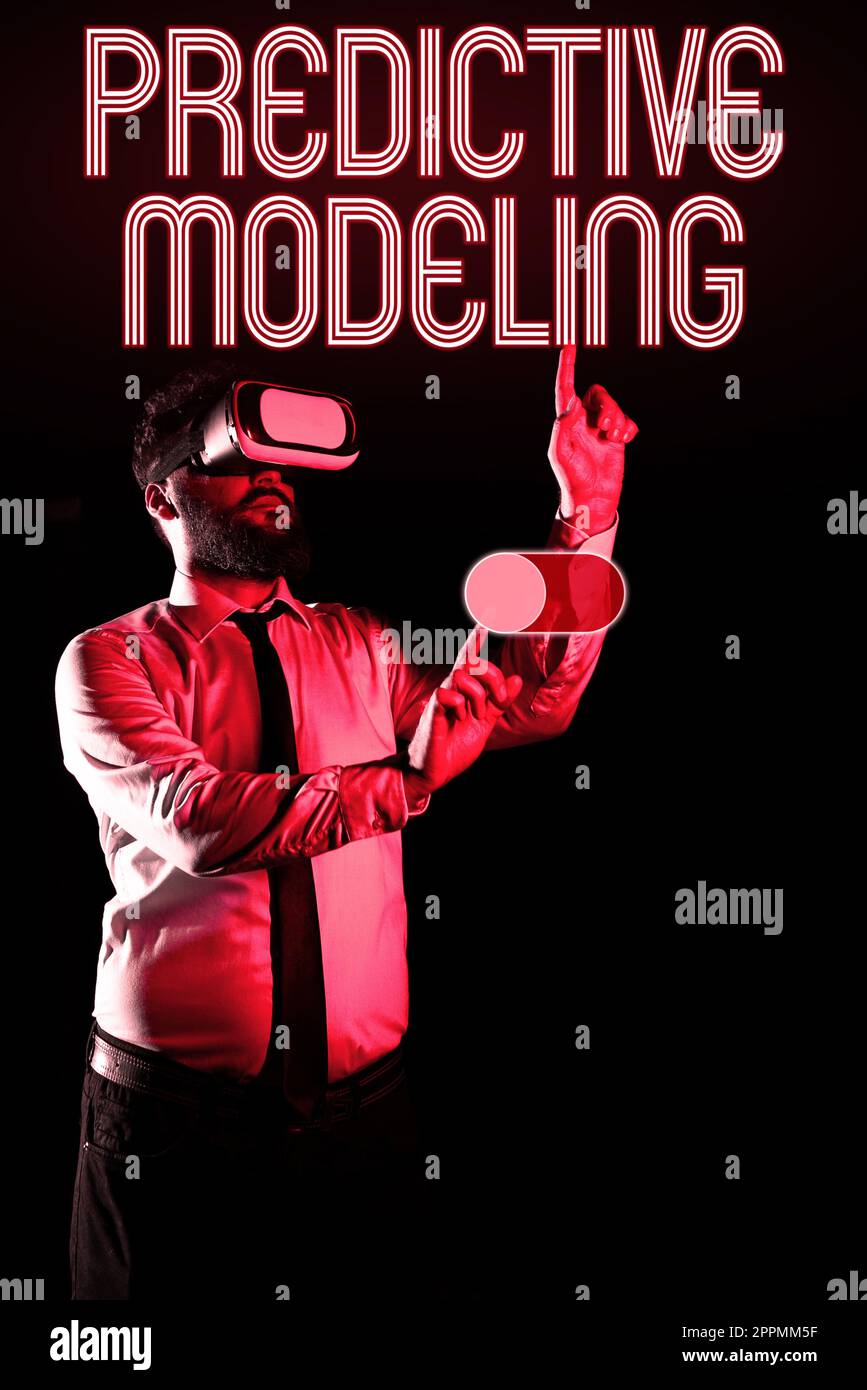 Visualizzazione concettuale modellazione predittiva. Strategia di manutenzione della vetrina aziendale basata sull'analisi predittiva Foto Stock