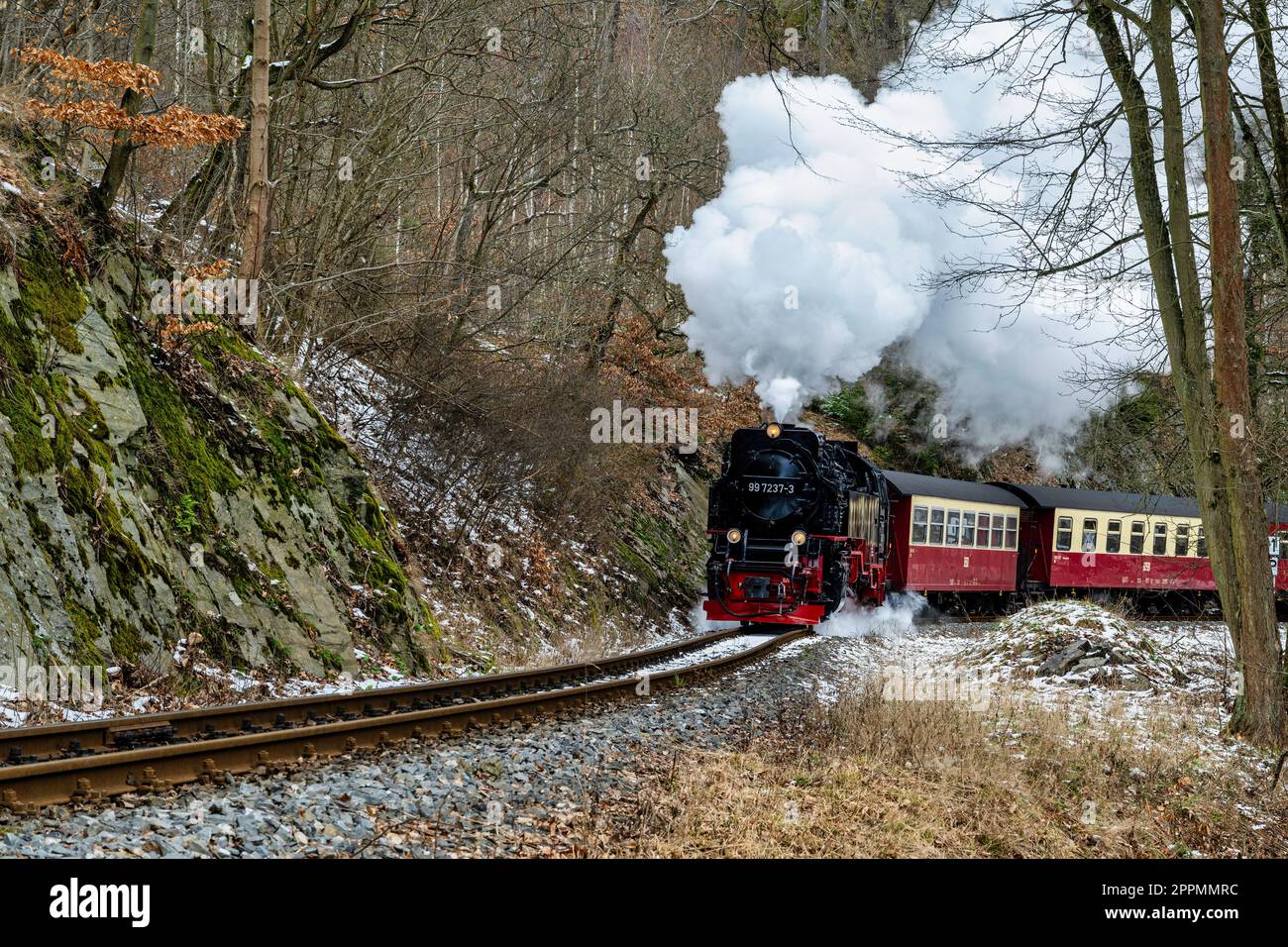 Vecchia ferrovia nei Monti Harz in Germania Foto Stock