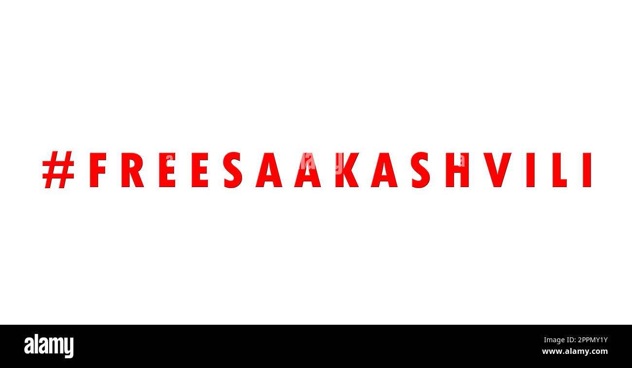 Testo libero dell'hashtag di Saakashvili Foto Stock