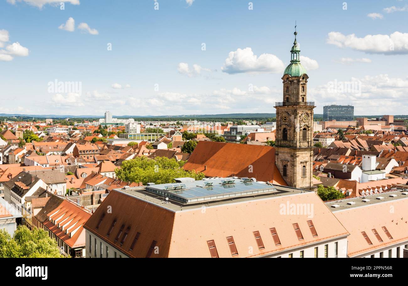 Veduta aerea della città di Erlangen (Franconia) (Germania) Foto Stock