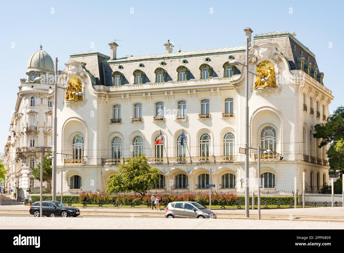 VIENNA, AUSTRIA - 29 AGOSTO: Ambasciata francese a Vienna, Austria il 29 agosto 2017 Foto Stock