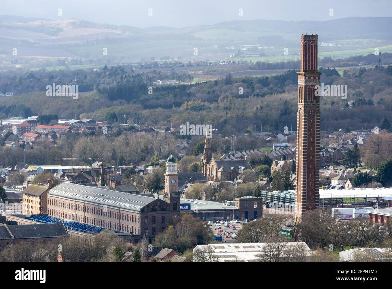 Cox's Stack sul sito dell'ex Camperdown Jute opere - Lochee, Dundee Foto Stock