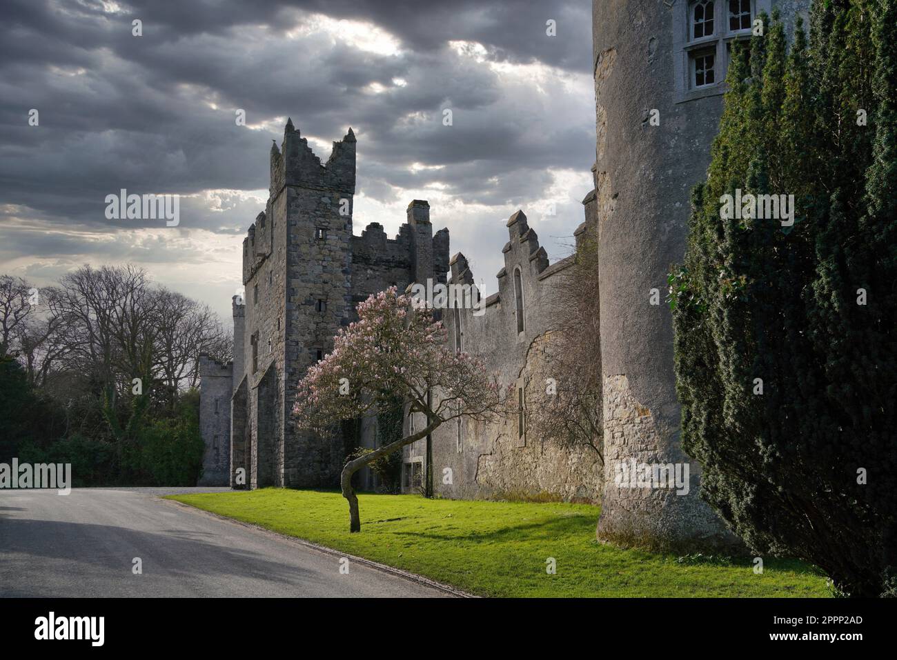 Howth Castle vicino a Dublino, che è stato descritto in James Joyce Finnegans Wake Foto Stock