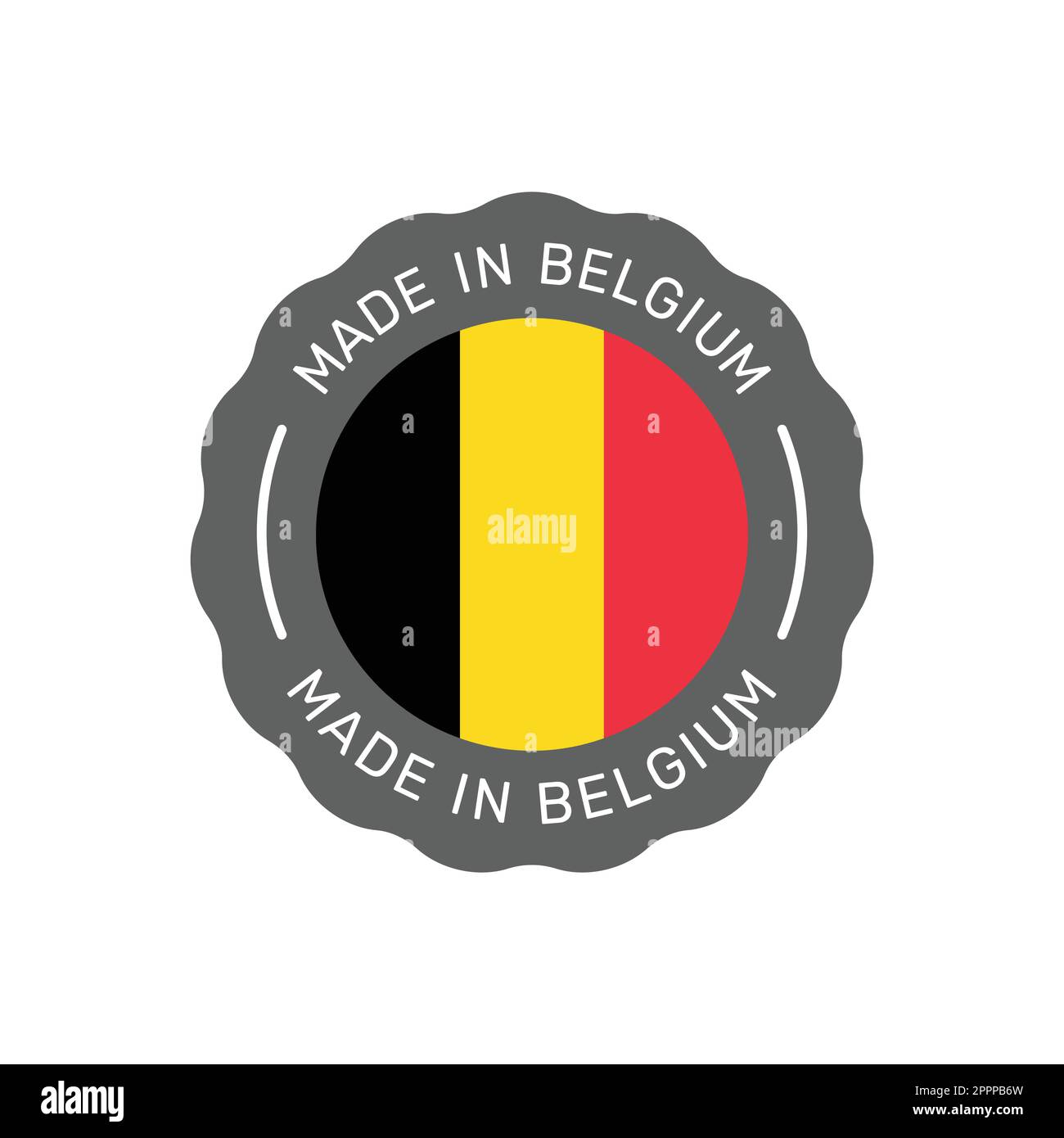 Badge vettoriale colorato Made in Belgium Illustrazione Vettoriale