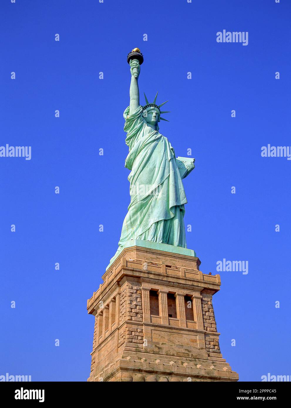 Statua della Libertà monumento nazionale, Liberty Island, New York, nello Stato di New York, Stati Uniti d'America Foto Stock