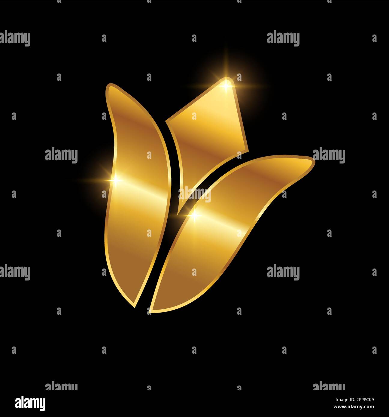 Logo Golden Flower Illustrazione Vettoriale