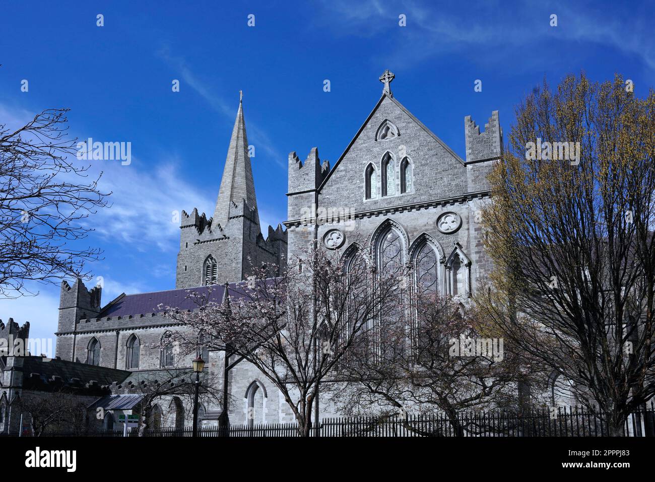 St Patrick's Cathedral, Dublino, vista dal lato ovest Foto Stock