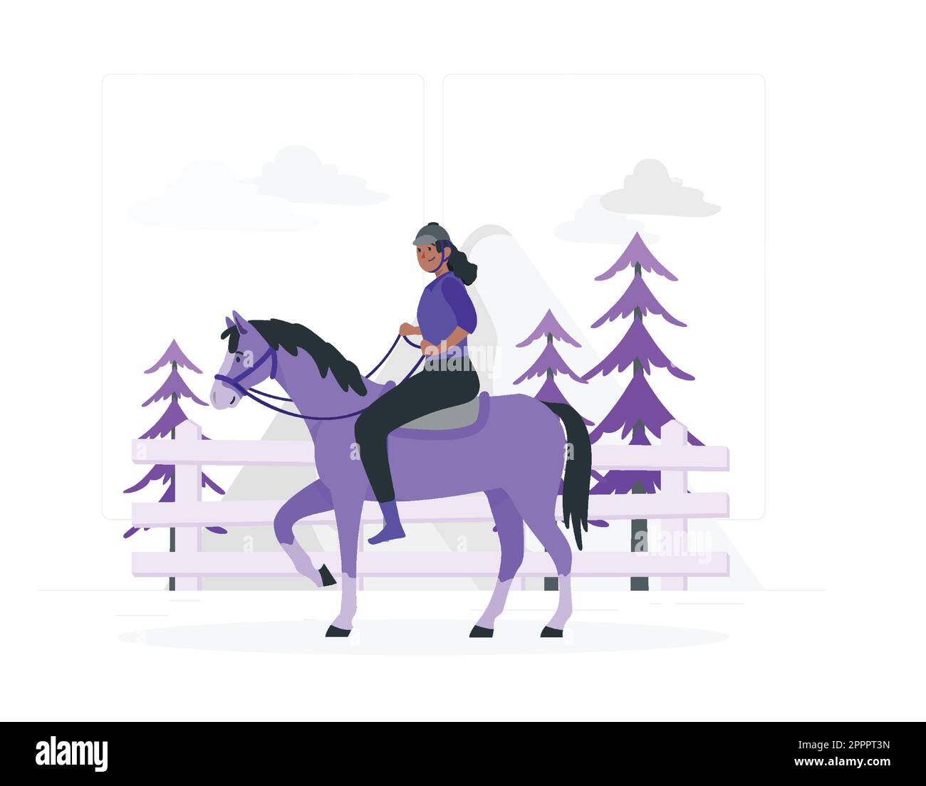 Donna Equitazione, Sport Equestre Illustrazione Vettoriale