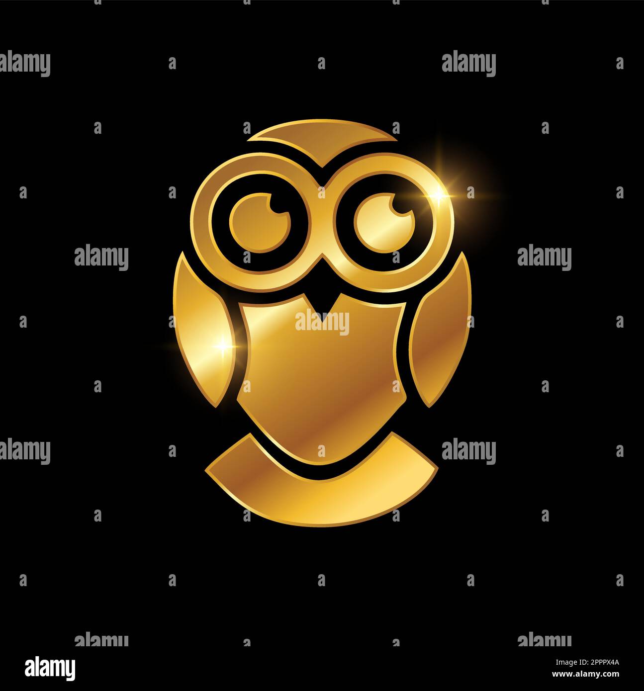 Simbolo del gufo d'oro Illustrazione Vettoriale
