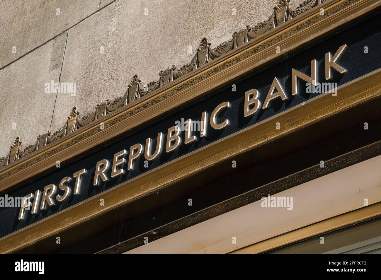 Boston, ma, US-21 marzo 2023: Segnale First Republic Bank Foto Stock