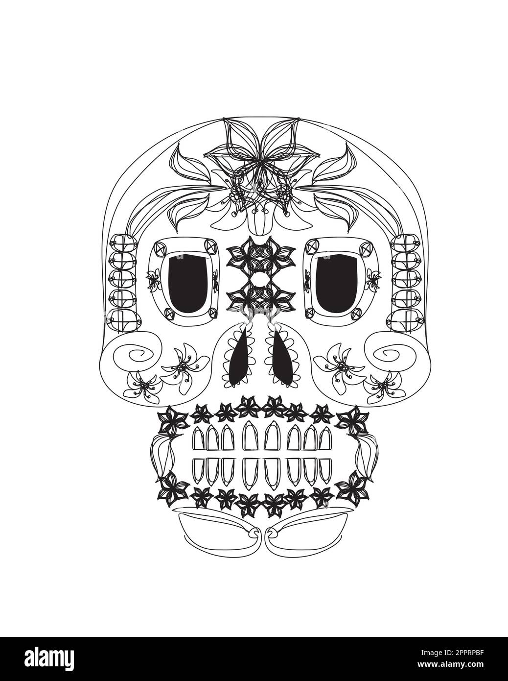 Il giorno dei morti cranio Illustrazione Vettoriale