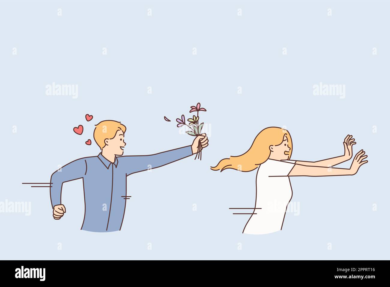 Donna gestita da ammiratore maschio Illustrazione Vettoriale