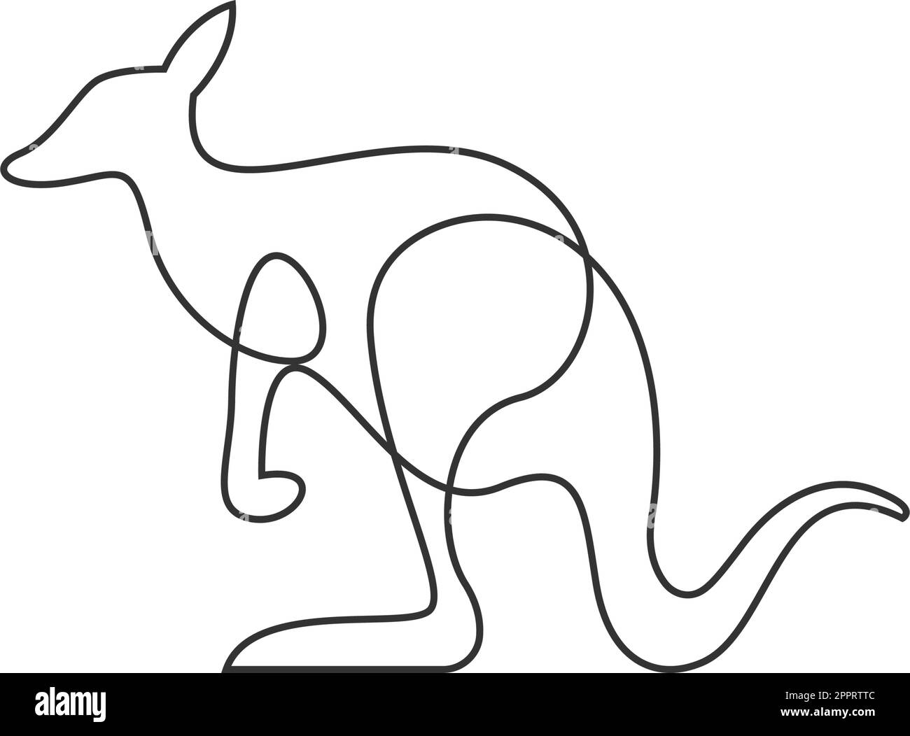 Modello di illustrazione del design del logo Kangaroo Icon Illustrazione Vettoriale