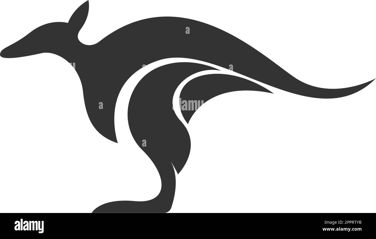 Modello di illustrazione del design del logo Kangaroo Icon Illustrazione Vettoriale
