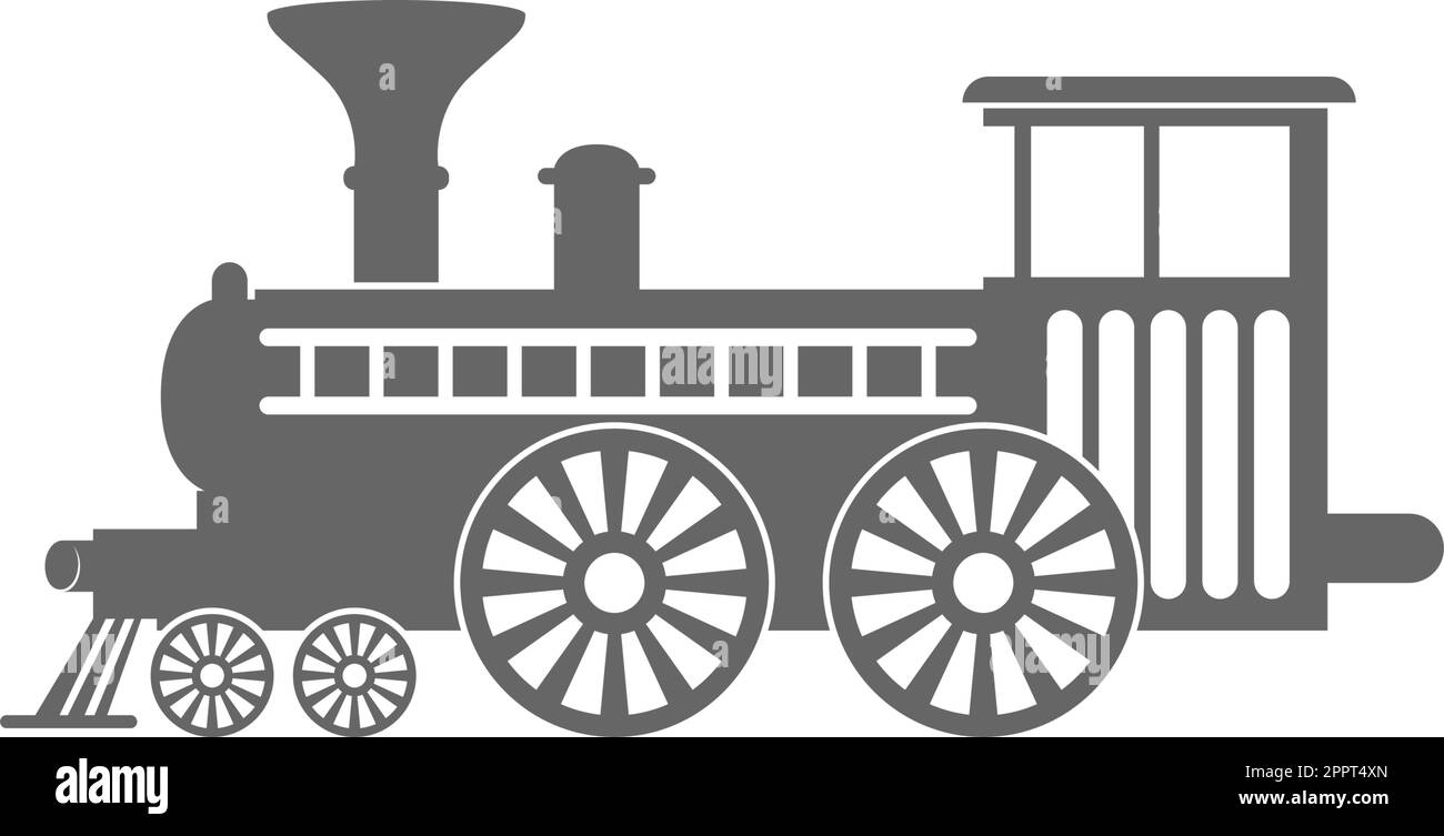 Illustrazione del design dell'icona del logo della locomotiva Illustrazione Vettoriale