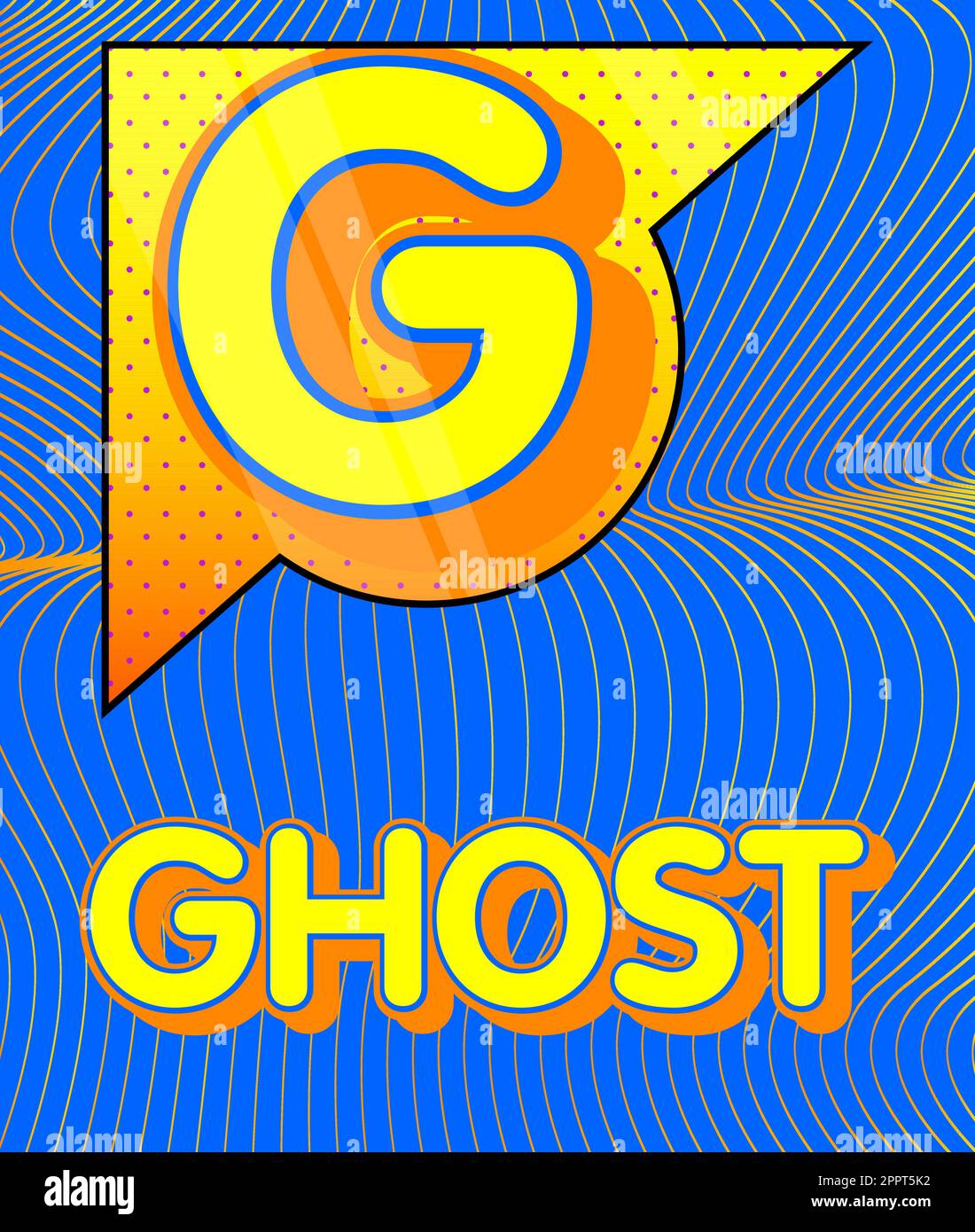 Stemma del supereroe con l'icona di Super Ghost. Illustrazione Vettoriale