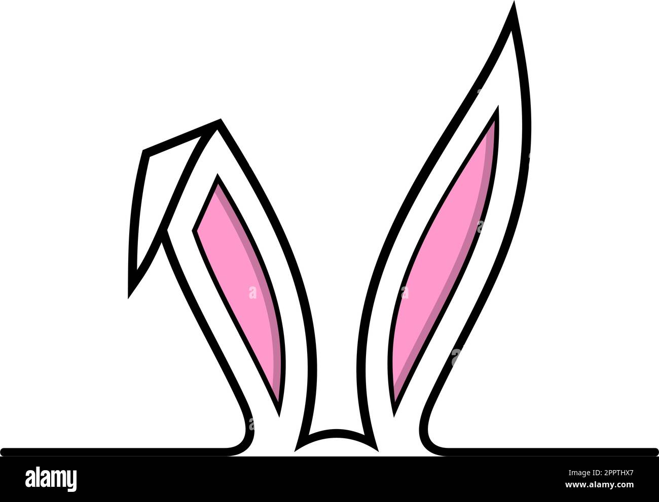 Coniglio di Pasqua vettore orecchio. Sfondo isolato. Illustrazione Vettoriale