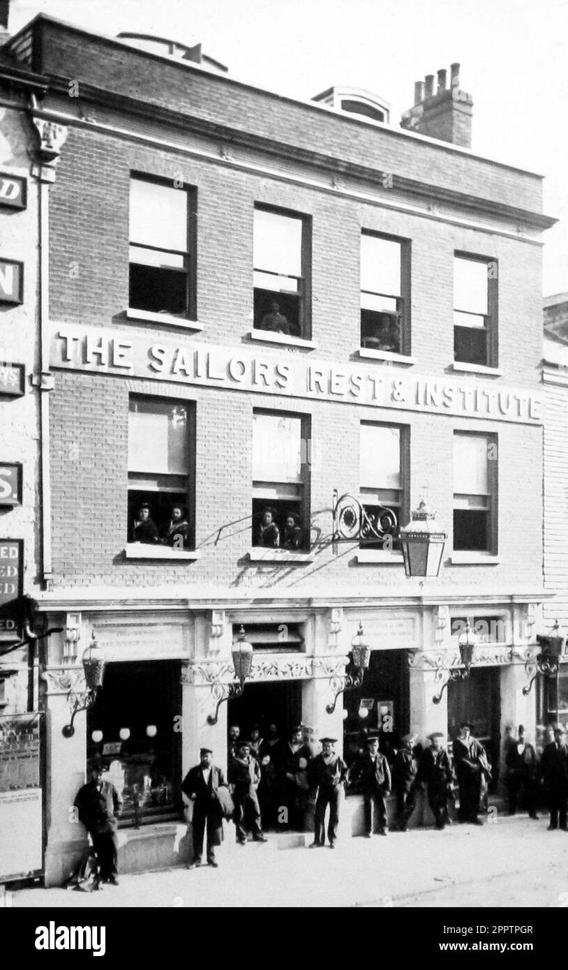 I marinai reali riposano, Portsmouth, all'inizio del 1900s Foto Stock
