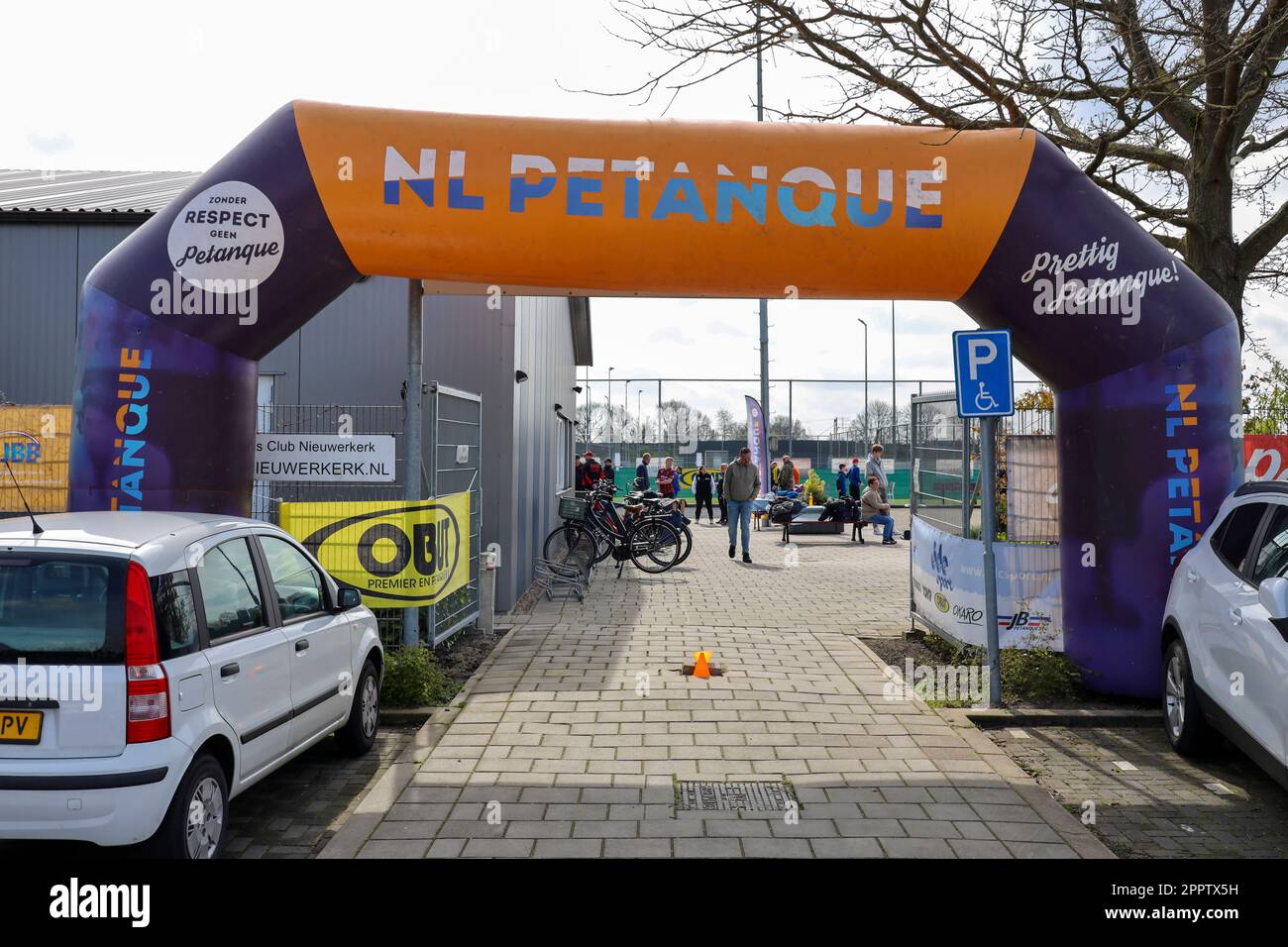 Campionati olandesi Petanque Doubletten sul terreno di JBC Nieuwerkerk aan den IJssel Foto Stock