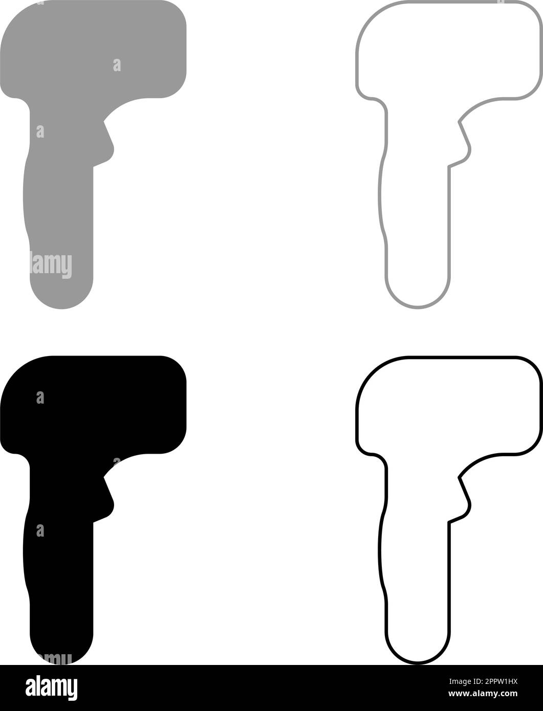 Termometro contactly pirometro medico digitale senza contatto infrarosso per misurare la temperatura ambiente del corpo senza contatto prevenzione della malattia di coronavirus sicurezza elettronica concetto set icona grigio nero colore vettore illustrazione immagine riempimento solido contorno co Illustrazione Vettoriale