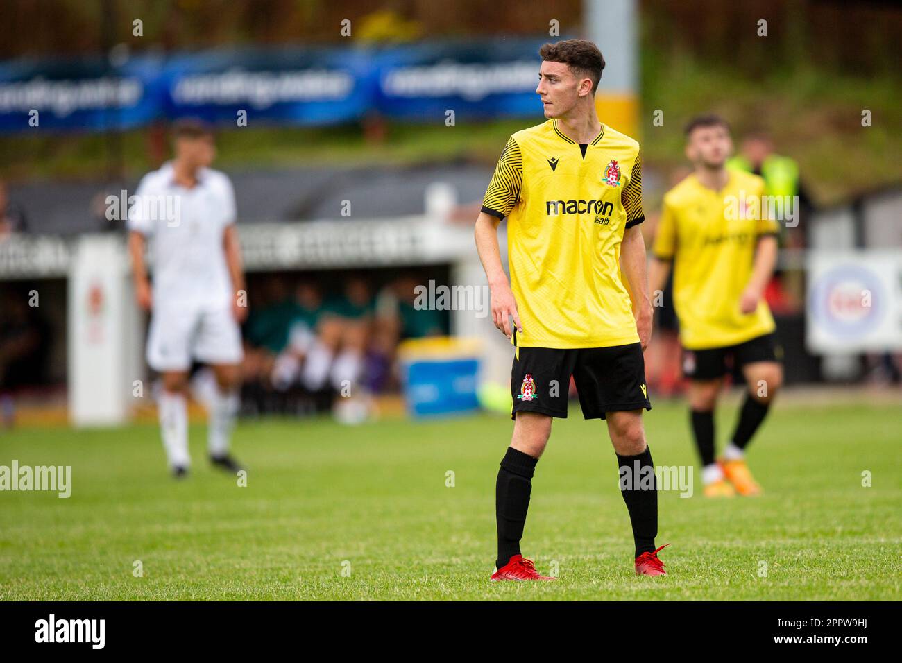 Briton Ferry Llansawel / Swansea City U23 in una pre-stagione amichevole il 27th luglio 2022. Foto Stock