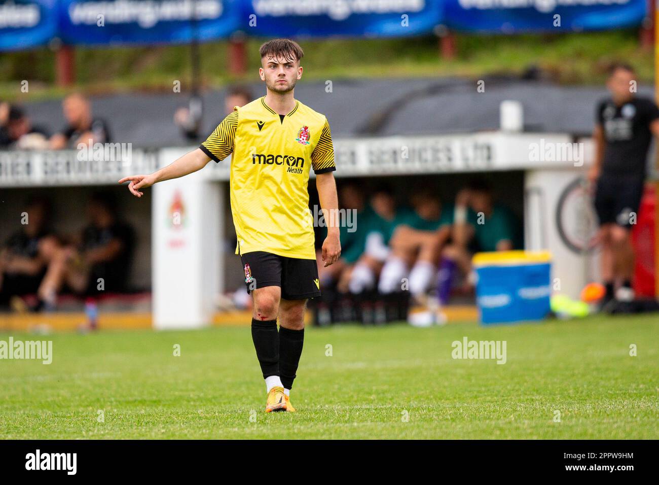 Briton Ferry Llansawel / Swansea City U23 in una pre-stagione amichevole il 27th luglio 2022. Foto Stock