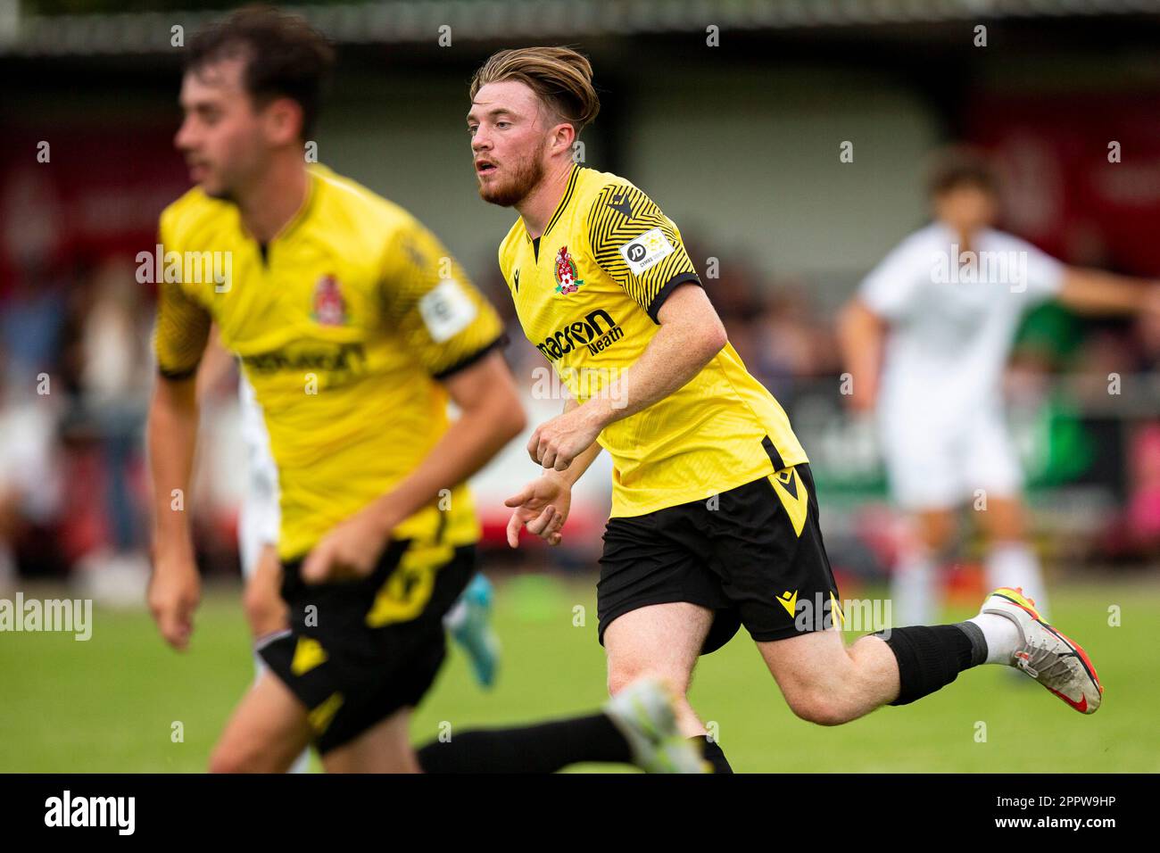 Briton Ferry Llansawel / Swansea City U23 in una pre-stagione amichevole il 27th luglio 2022. Foto Stock