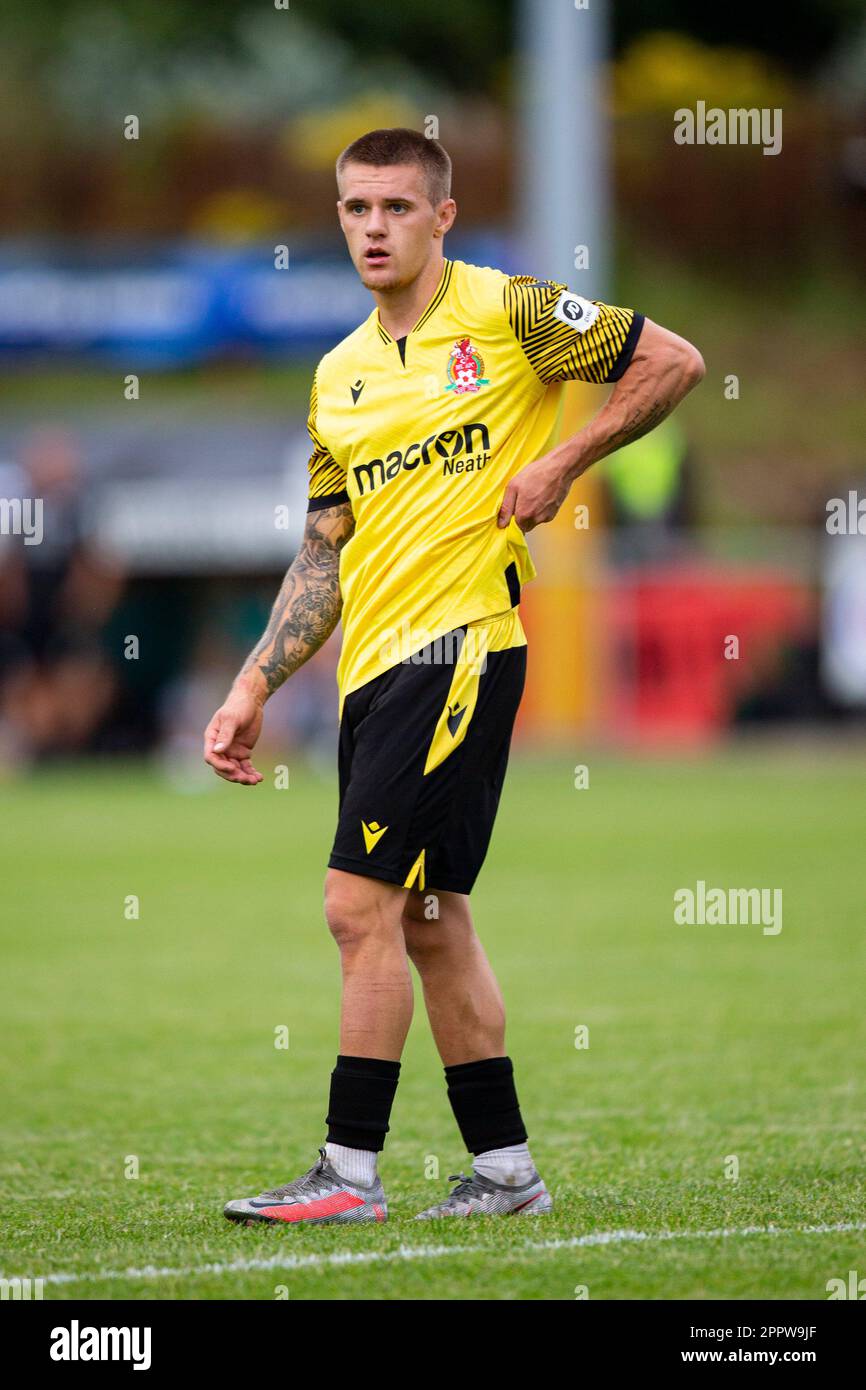 Briton Ferry Llansawel / Swansea City U23 in una pre-stagione amichevole il 27th luglio 2022. Foto Stock