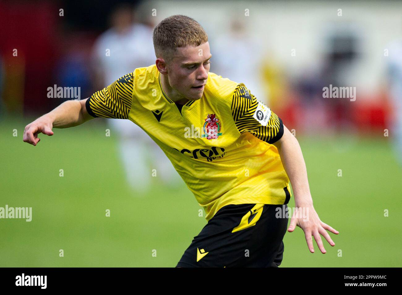 Dafydd Owen di Briton Ferry in action.Briton Ferry Llansawel v Swansea City U23 in un Pre Season friendly il 27th luglio 2022. Foto Stock