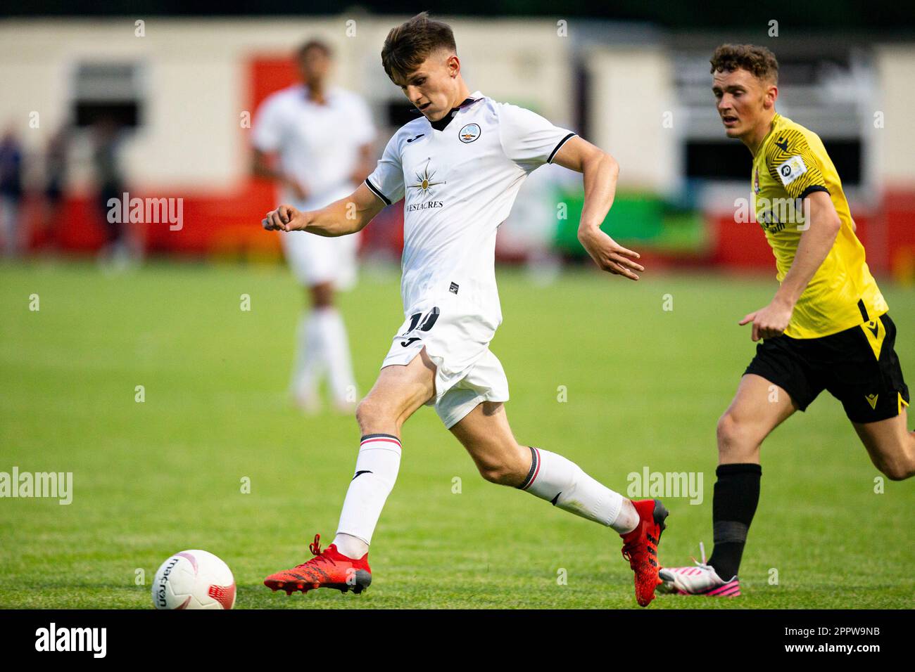 Ben Lloyd di Swansea City in action.Briton Ferry Llansawel v Swansea City U23 in un Pre Season friendly il 27th luglio 2022. Foto Stock