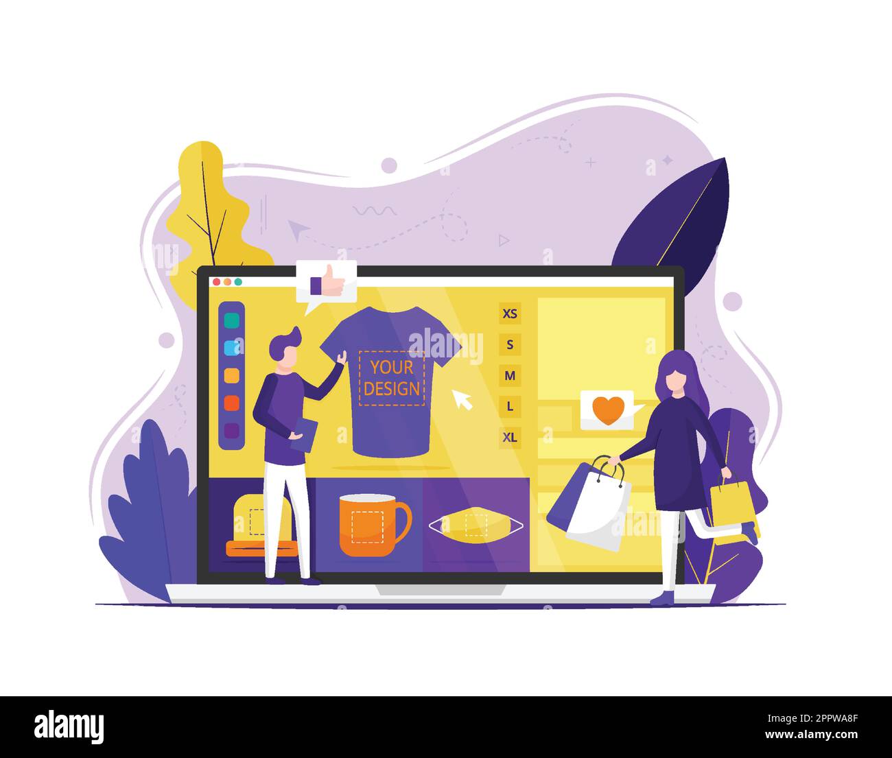 Stampa di T-shirt servizi online illustrazione vettoriale Illustrazione Vettoriale