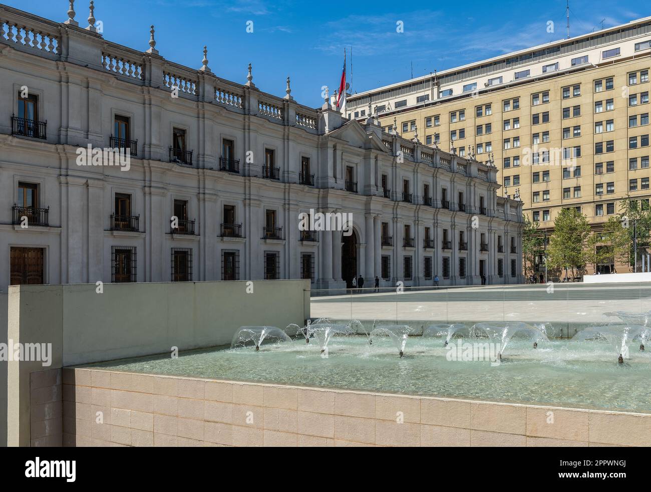 Palazzo Moneda sede del Presidente della Repubblica del Cile, Santiago del Cile Foto Stock