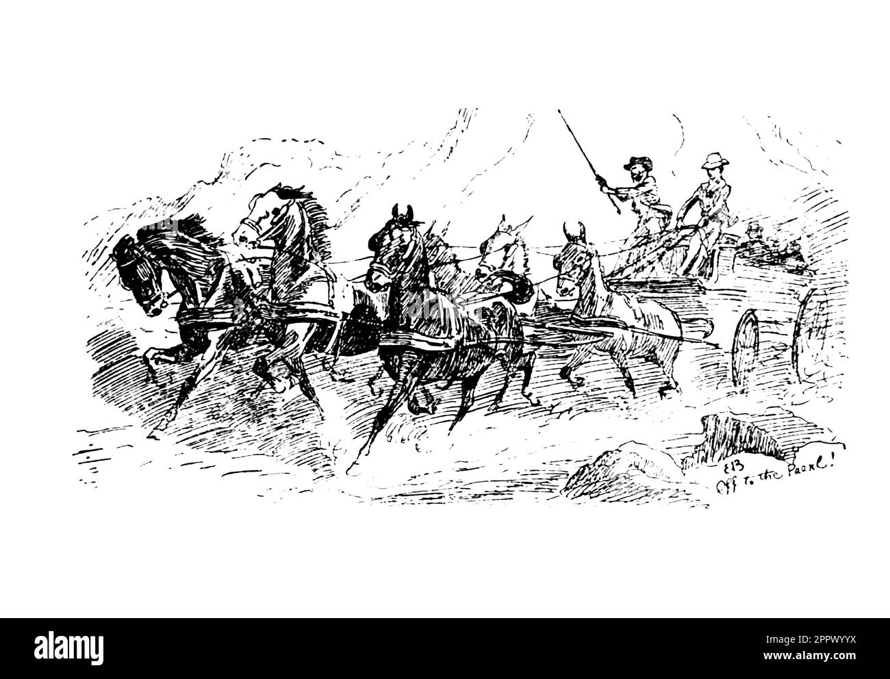 Horse wagon from the book ' from sketch-book and diary ' di Butler, Elizabeth, Lady, 1846-1933 Data di pubblicazione 1909 Londra : Burns & Oates Elizabeth Southerden Thompson (Londra, 3 novembre 1846 – Londra, 2 ottobre 1933) è stata una Foto Stock