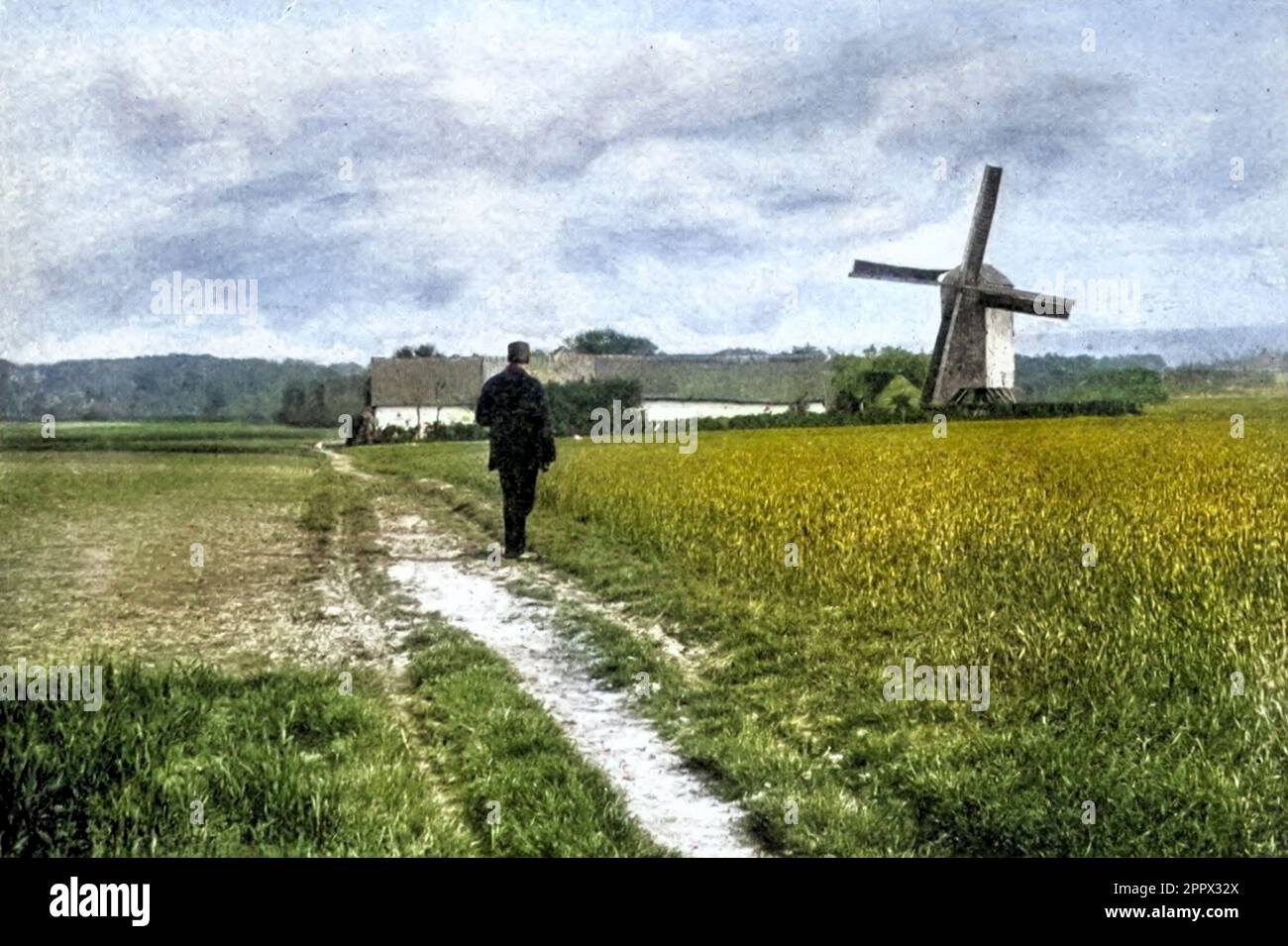 Colourised sul campo del panno d'oro dal libro ' Along French byways ' di Clifton Johnson, 1865-1940 Data di pubblicazione 1907 Editore New York The Macmillan Company Foto Stock