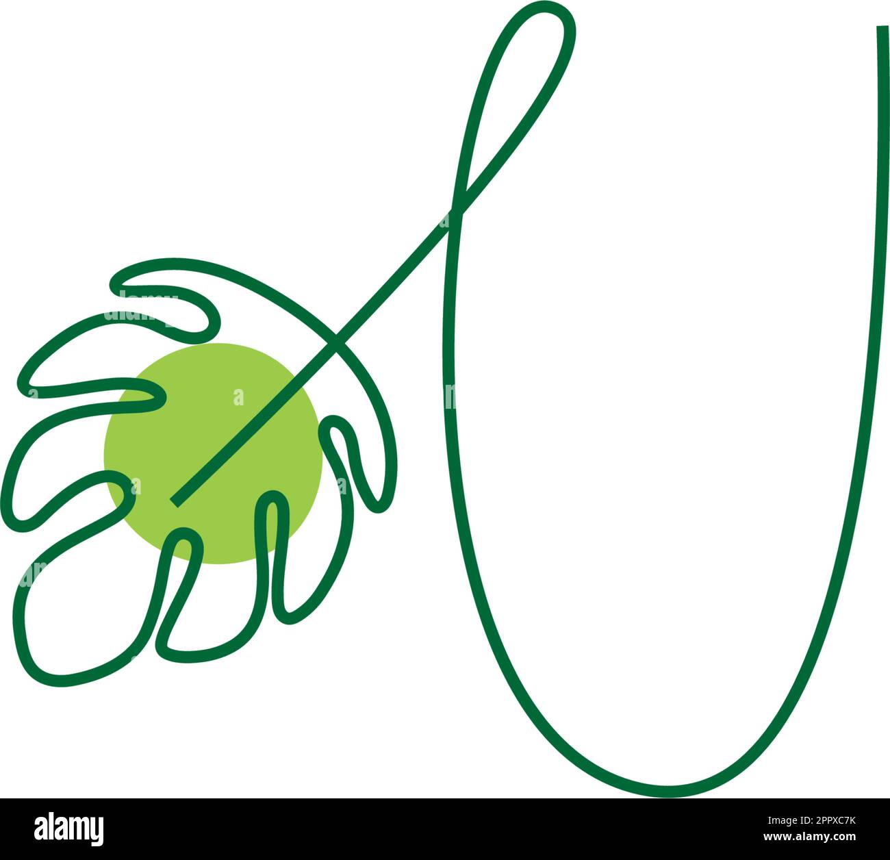 Monstera pianta formazione lettera icona disegno illustrazione Illustrazione Vettoriale
