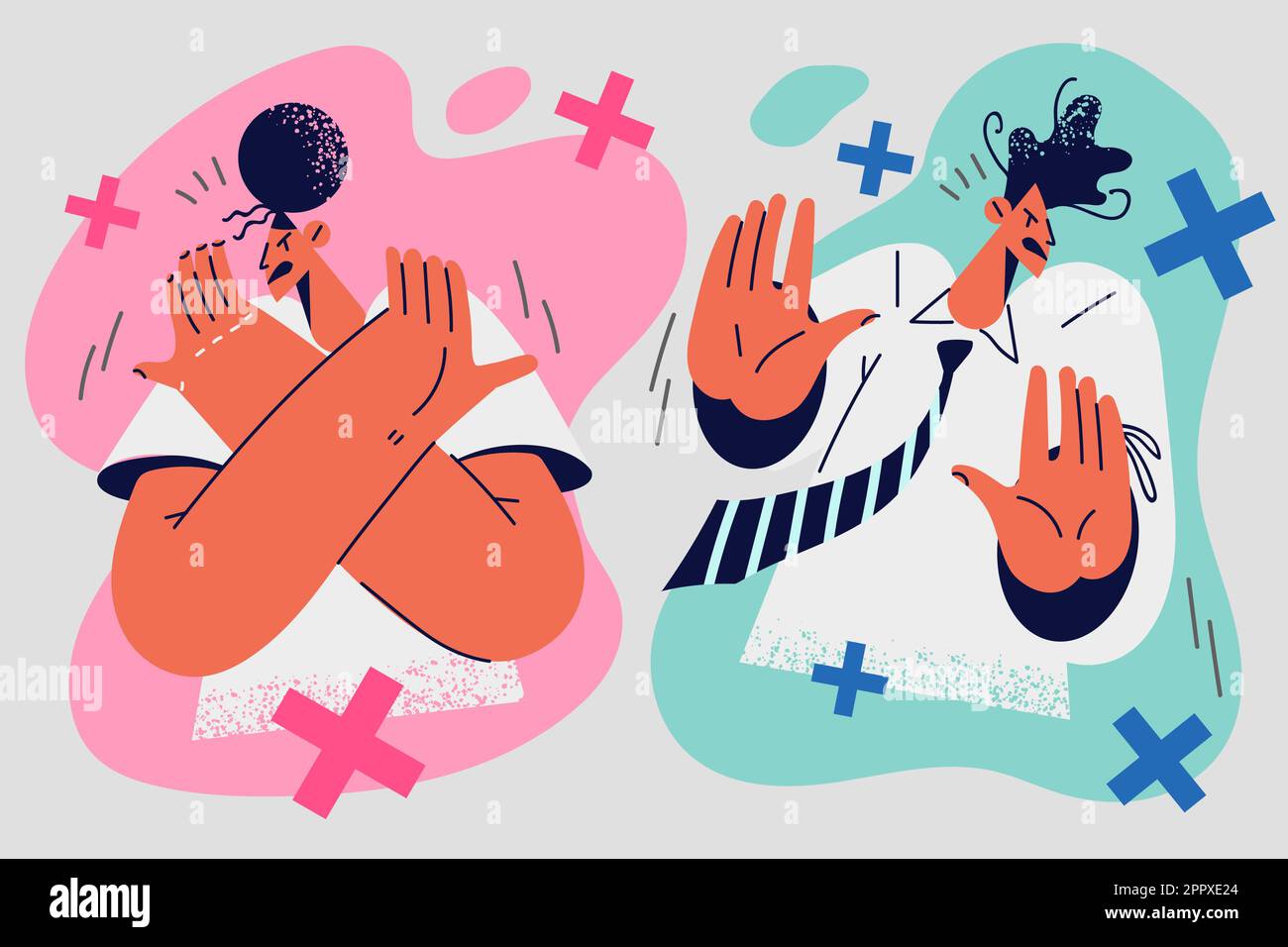 Le persone non mostrano alcun segno di gesto Illustrazione Vettoriale