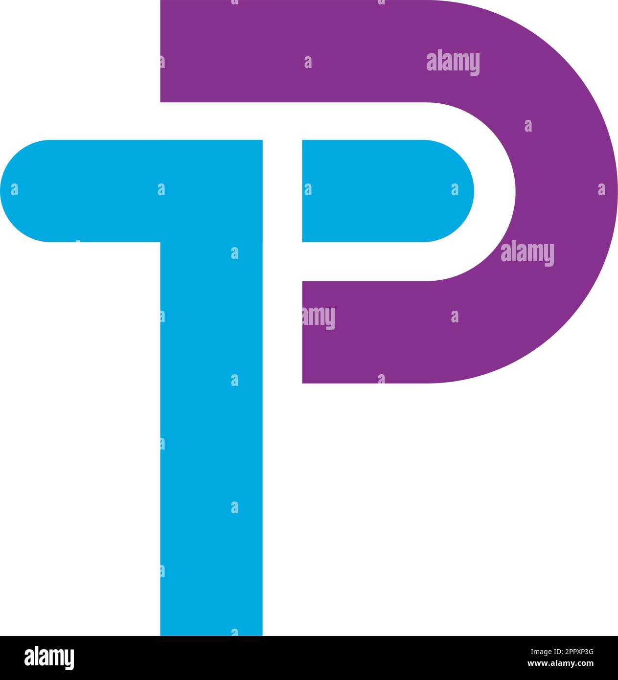 Concetto di illustrazione vettoriale delle icone delle lettere P o TP Illustrazione Vettoriale