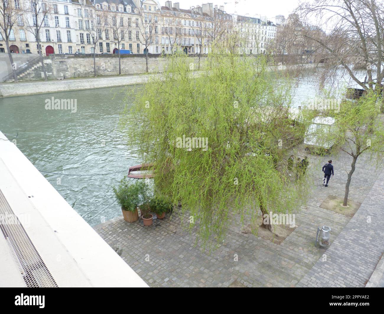 Parigi, la Seine et les quais piétons Foto Stock