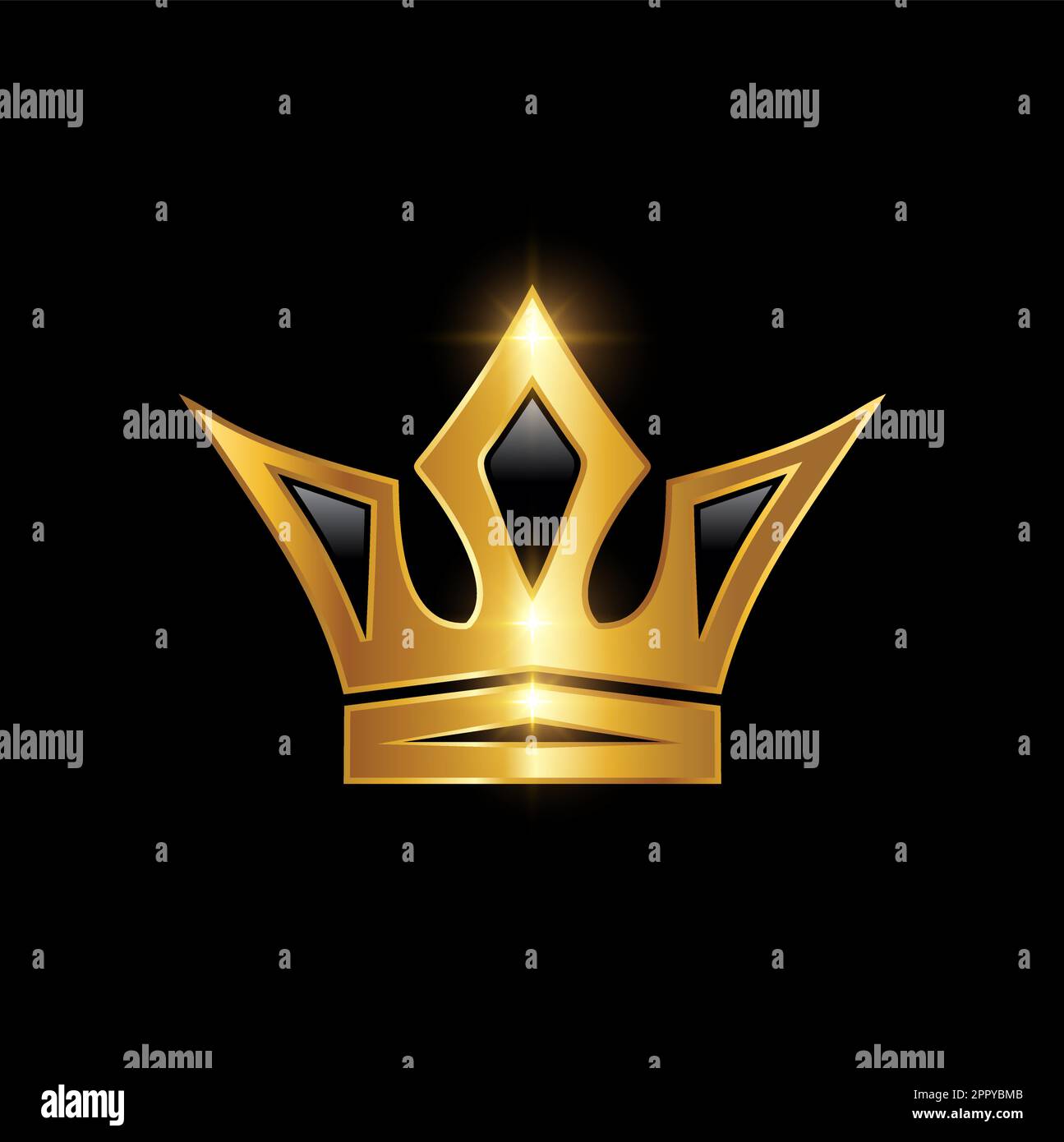 Insegna con logo Golden Luxury Crown Illustrazione Vettoriale