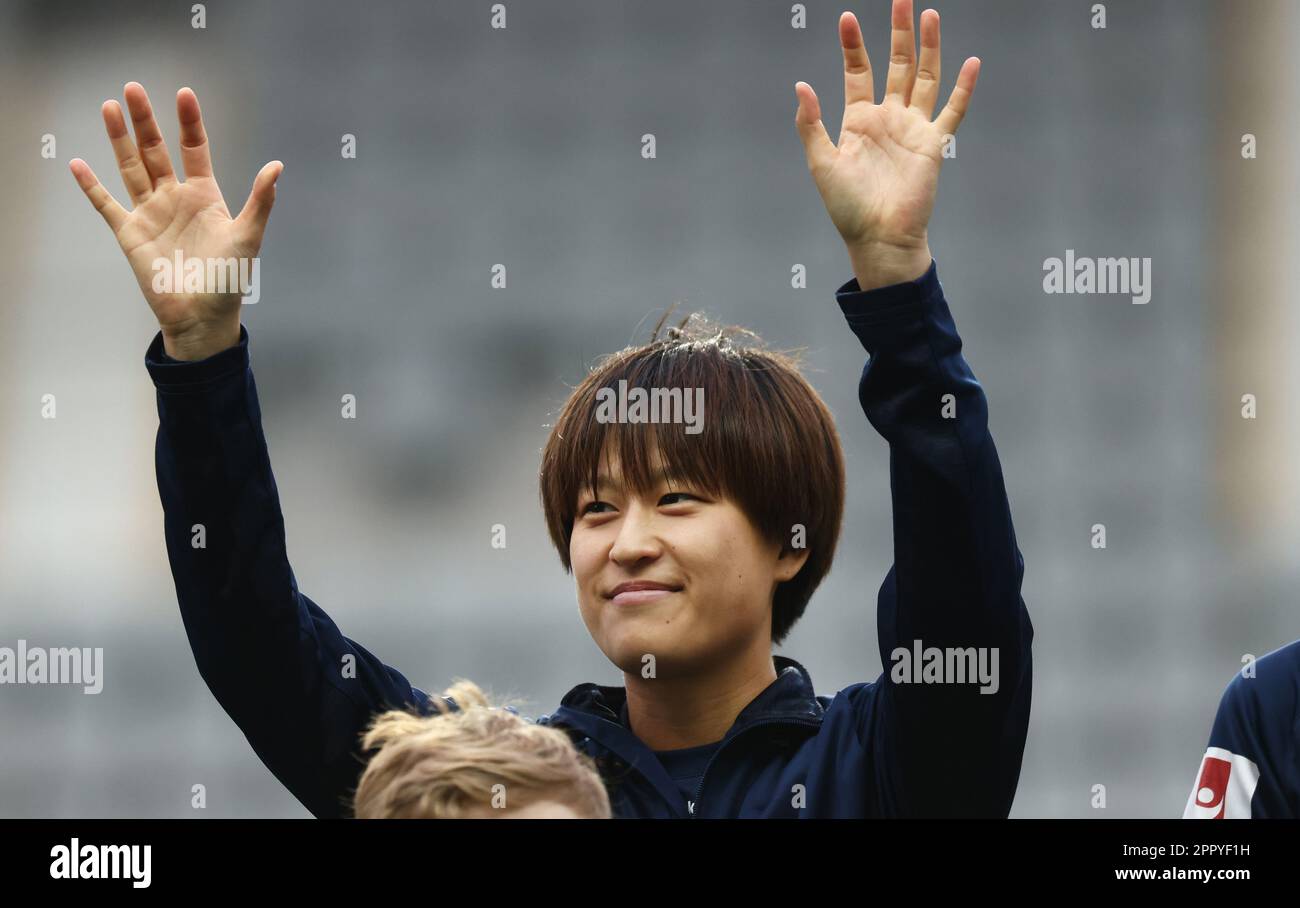 Linköpings n° 6 Saori Takarada durante la partita di calcio di lunedì nell'OBOS Damallsvenskan tra Linköping FC-Hammarby IF all'arena di Bilbörsen, Linköping, Svezia. Foto Stock