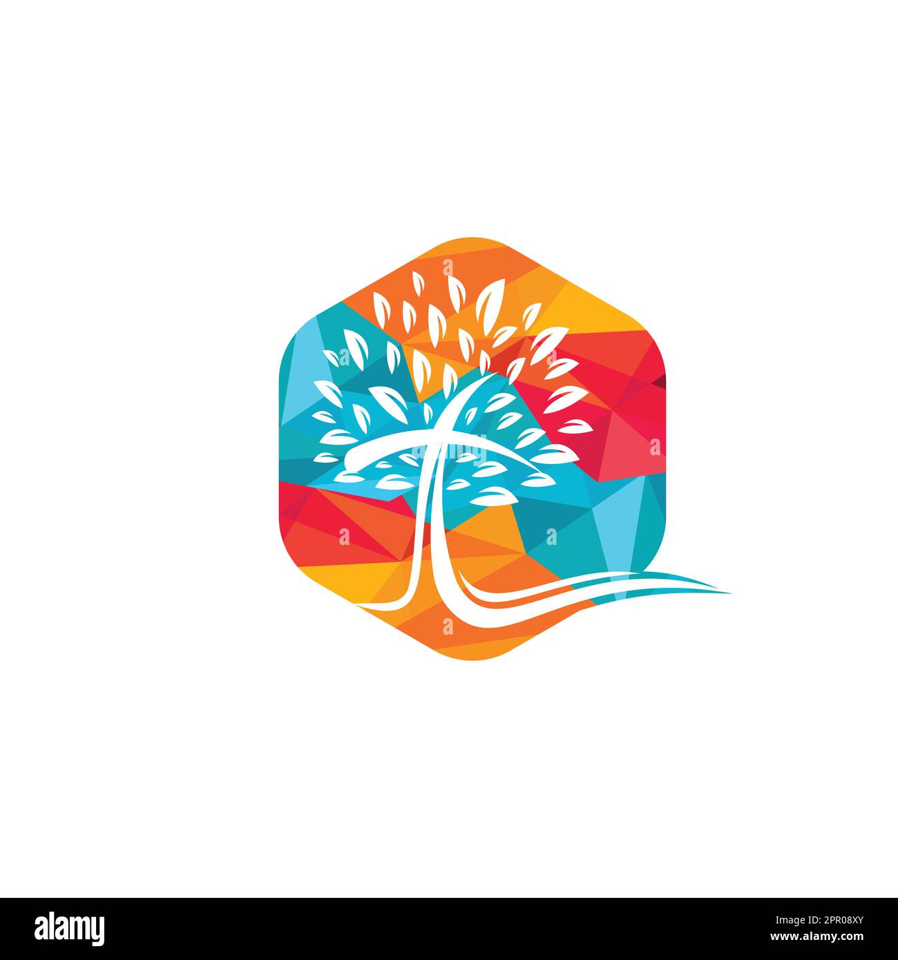 Albero simbolo croce religiosa icona disegno vettoriale. Illustrazione Vettoriale