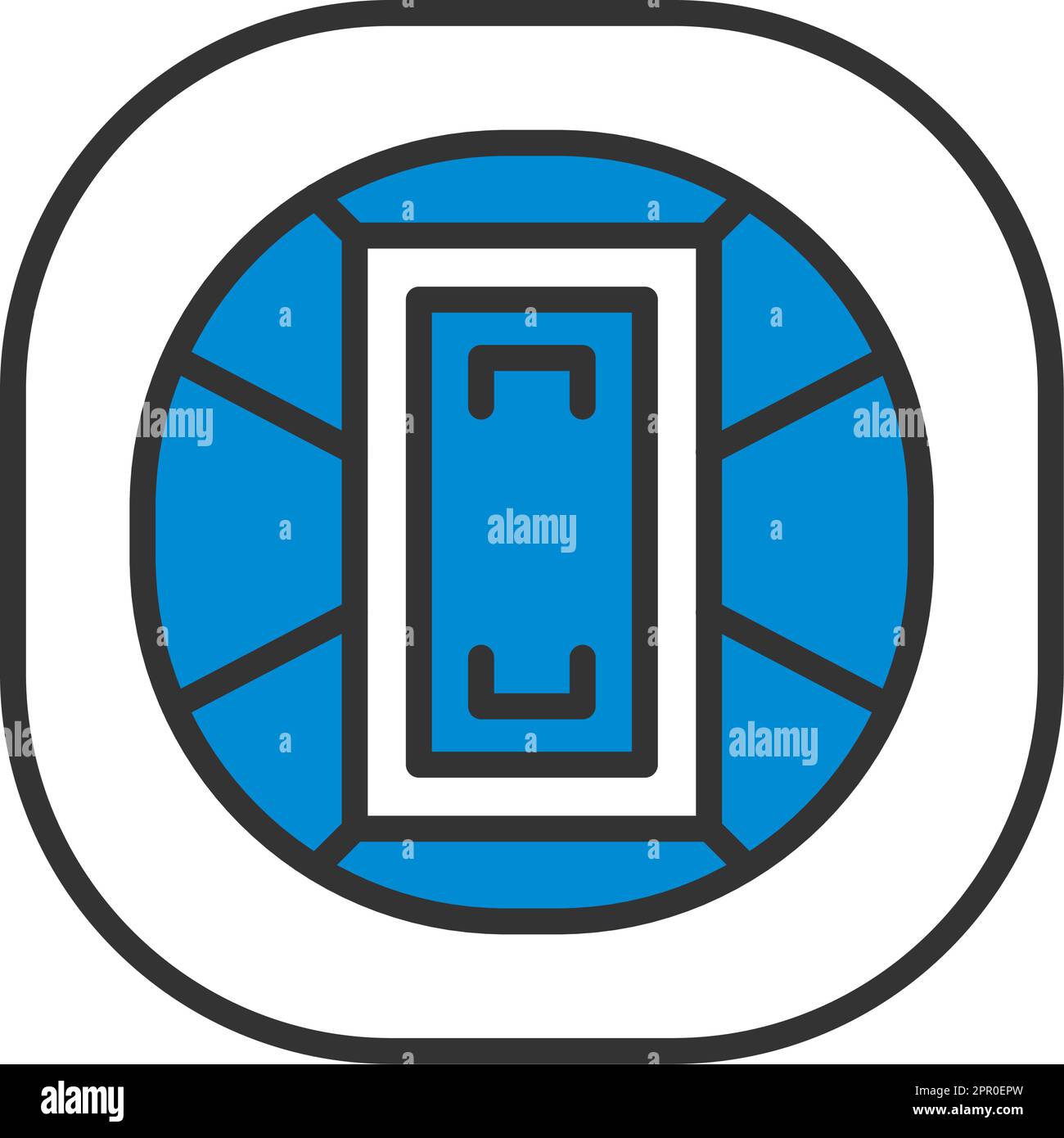 American Football Stadium icona Bird's-eye View Illustrazione Vettoriale