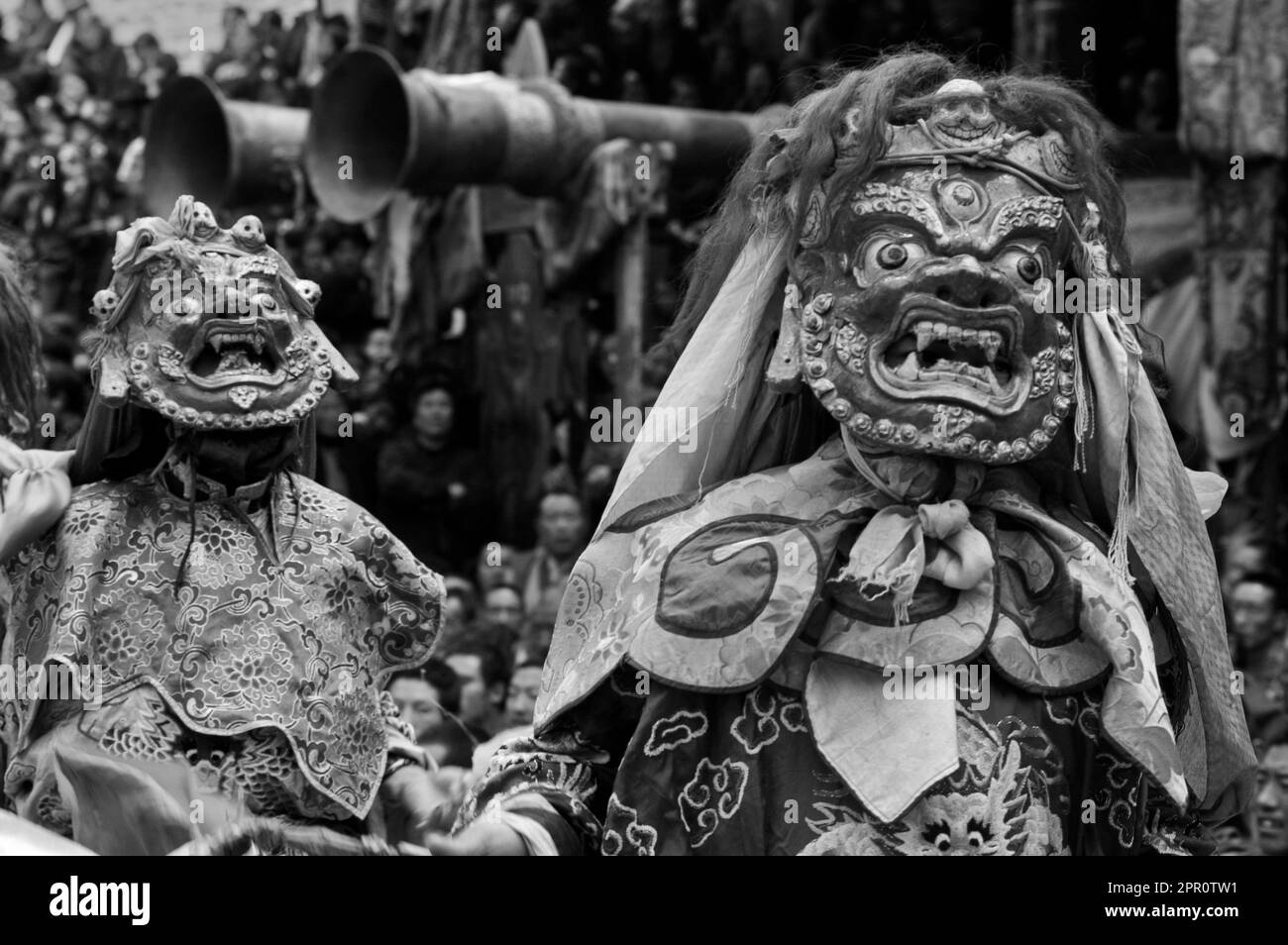 Protettore delle divinità doma demoni & negatività al Monlam Chenpo, Katok Dorjeden monastero - Kham, (Tibet), Sichuan, in Cina Foto Stock