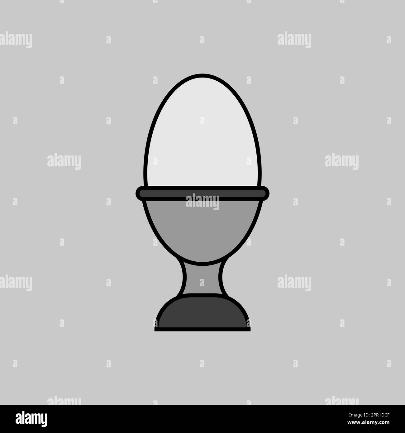 Uovo bollito morbido in un'icona vettoriale della tazza dell'uovo Illustrazione Vettoriale