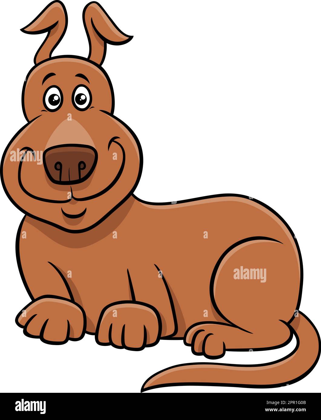 cartone animato divertente cane marrone fumetto animale carattere Illustrazione Vettoriale