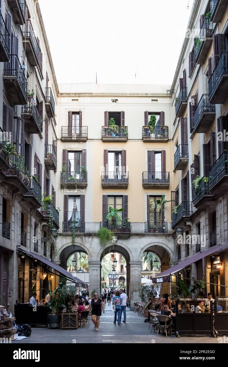 Passatge de Madoz nel cuore della Città Vecchia di Barcellona, Catalogna, Spagna Foto Stock