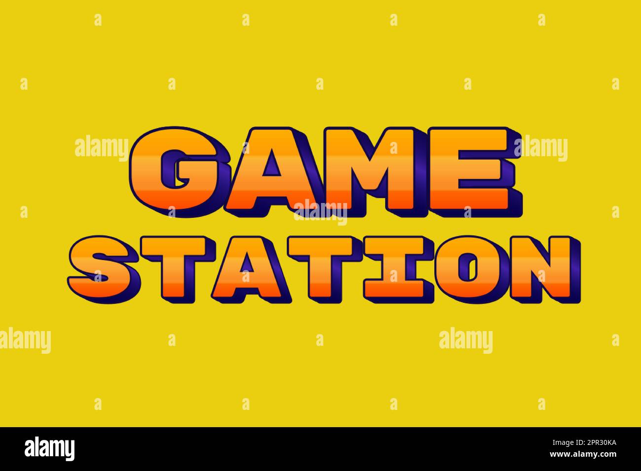 Effetti di testo Stazione di gioco Illustrazione Vettoriale