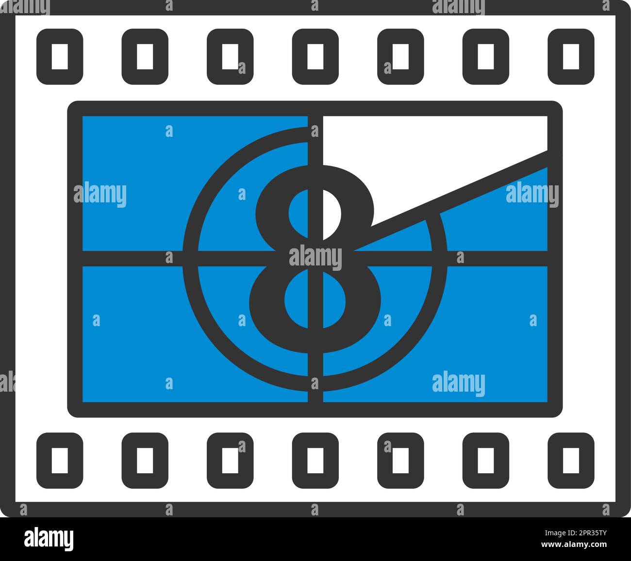 Fotogramma filmato con icona Countdown (conto alla rovescia) Illustrazione Vettoriale